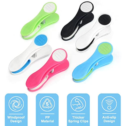SWKJ Clothes Pegs, 30Pcs Non-Slip Laundry Pegs for Washing Line, Multicolor Heavy Duty Minky Pegs with Soft Grip Cushioned Clip for Home