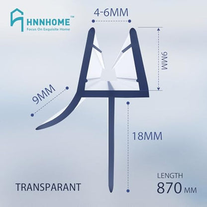 HNNHOME Clear Bath Shower Screen Door Seal Strip for 4-6mm Glass Up to 18mm Gap (Straight)