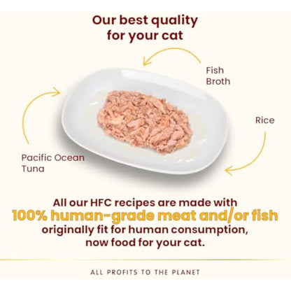 Almo Nature HFC Natural - Wet Cat Food for Cats - Pacific Tuna - Gluten-Free, Grain-Free, Human-Grade, Monoproteic - 70g (Pack of 24)