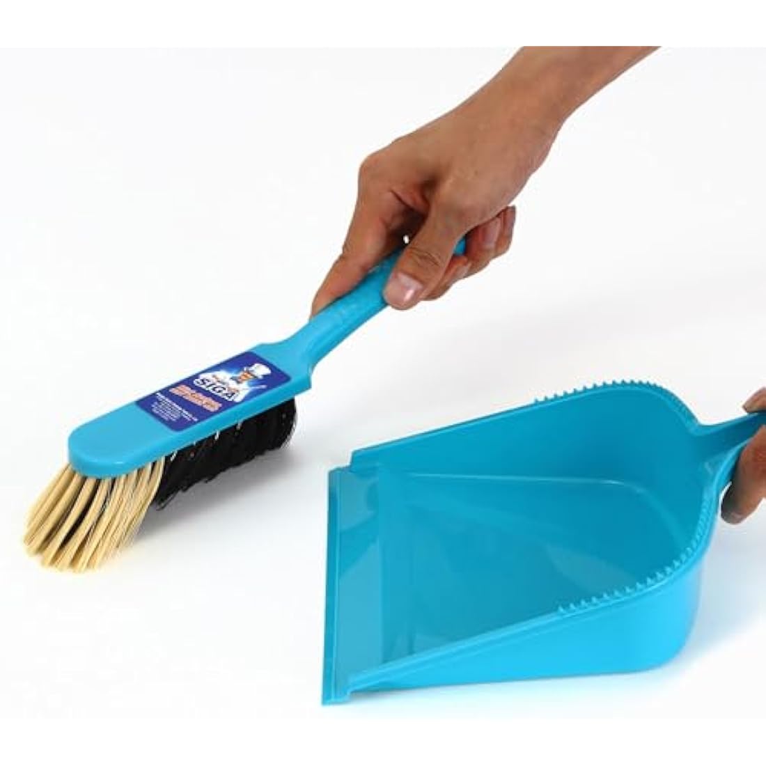 MR.SIGA Dustpan and brush set - Pack of 2, Blue & Grey
