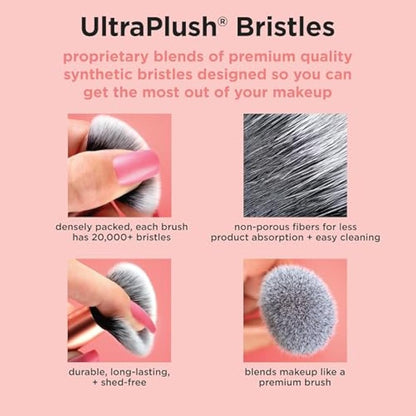 Real Techniques Face Base Makeup Brush Kit, For Concealer, Foundation, & Contour, Works With Liquid, Cream & Powder Products, Staples For Blending & Buffing, 4 Piece Set
