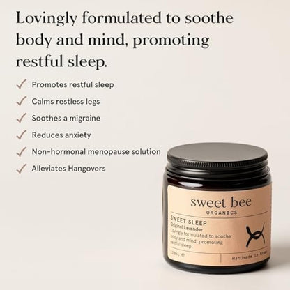 Sweet Bee Magnesium Butter - Soothing Magnesium for Sleep & Relaxation with Shea Butter - Moisturizing Magnesium Balm for Muscle Recovery - Nourishing Magnesium Cream for Sleep - Lavender 120ml