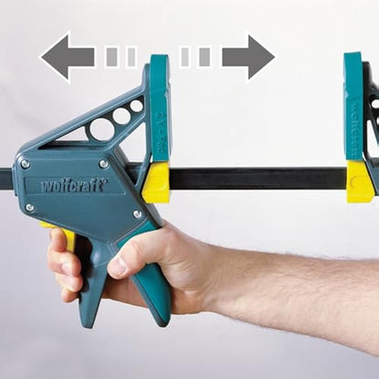 wolfcraft PRO L One-Hand Clamp, 300 mm I 3031000 I For controlled and comfortable working – ideal for woodworking and furniture construction projects