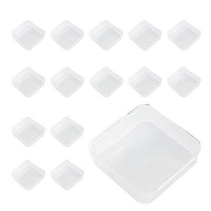 WYAN 15 Pcs Square Empty Clear Plastic Storage Containers Box Case