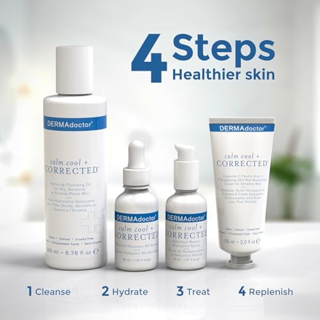 DERMAdoctor Calm Cool + Corrected Dermatologist Formulated Bakuchiol Retinol Alternative Serum for Sensitive Skin; Anti Aging Serum for Fine Lines, Wrinkles, Brightening and Pore Minimizing - 30 ml