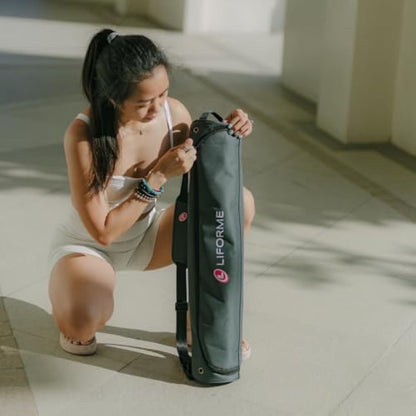 Liforme Original Yoga Mat – Free Yoga Bag Included - Patented Alignment System, Warrior-like Grip, Non-slip, Eco-friendly and Biodegradable, sweat-resistant, long, wide, 4.2mm thick mat for comfort