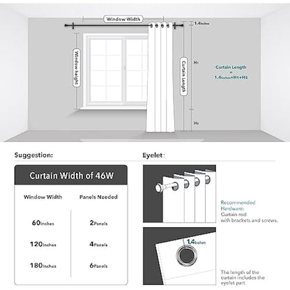 Deconovo Soft Wave Line Foil Printed Blackout Curtains Thermal Insulated Curtains Eyelet Energy Efficiency Room Darkening Curtains for Bedroom 46 x 72 Inch Beige Two Panels