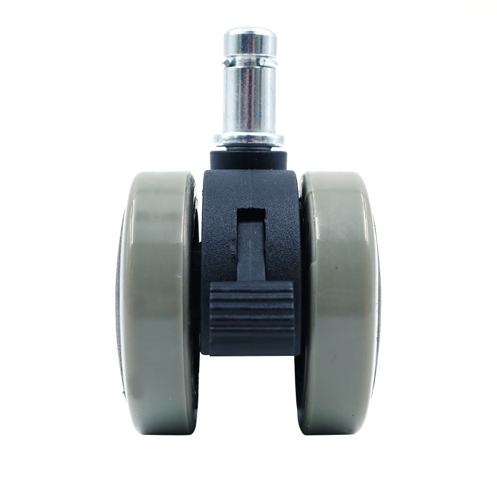 WANGCL Office Chair Casters Floor Protecting Rubber (Set of 5) 50 MM Castor Wheels with Standard Stem Size (Gray)