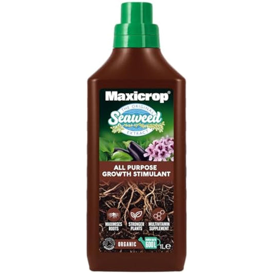 Maxicrop All Purpose Plant Growth Stimulant, 1L - Natural Seaweed Based Liquid Biostimulant - Multivitamin Boost for All Garden Plants - Strong Roots - Healthy Growth - Builds Resilient Crops