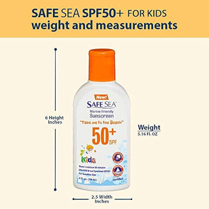 Safe Sea Anti-jellyfish Sting Protective Lotion for Kids - SPF50+ - Jellyfish & Sea Lice Prevention Sunscreen (Kids2pack)
