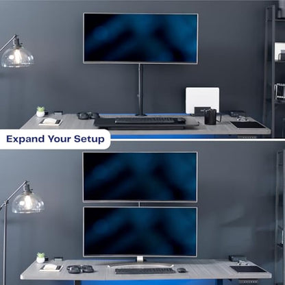 VIVO Single Monitor Desk Mount, Extra Tall Fully Adjustable Stand for 1 LCD Screen up to 32 inches, Ultra Wide Screens up to 38 inches, 22 lbs Capacity, STAND-V001T