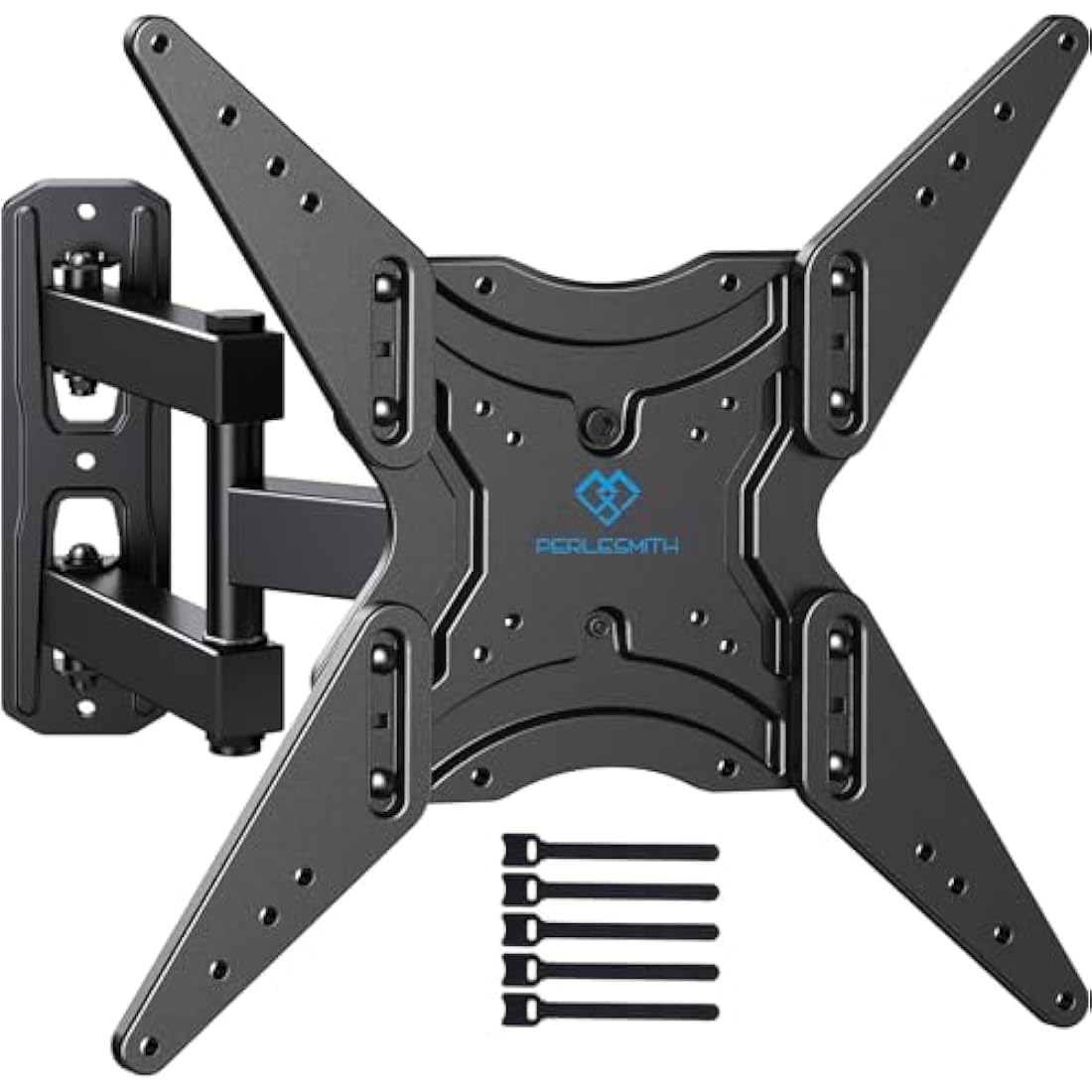 PERLESMITH TV Wall Bracket Swivel Tilt Extend, Universal Wall Mount for 26-60 Inch Flat/Curved TVs, Adjustable TV Brackets Hold up to 35 KG Max.VESA 400x400 mm
