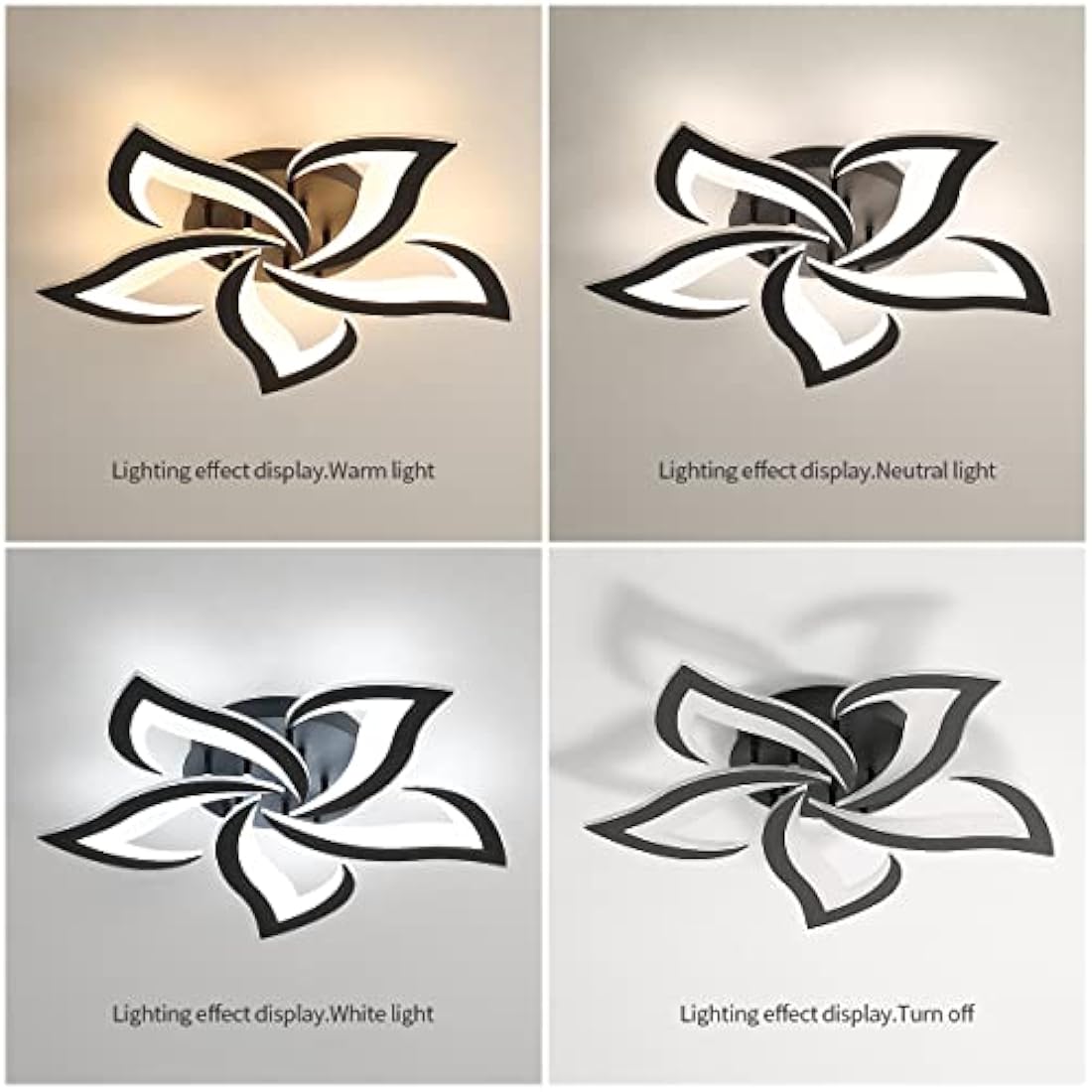 Riserva Dimmable LED Ceiling Light, 40W 4700LM Modern Acrylic Ceiling Lights with Remote Control, Creative Petals Design, Ceiling Lamp for Living Room, Bedroom, Dining Room, Φ60cm