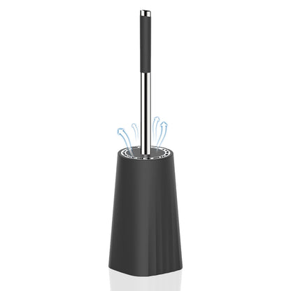 SetSail Toilet Bowl Brush and Holder for Bathroom Cleaning, Black, 1 Pack