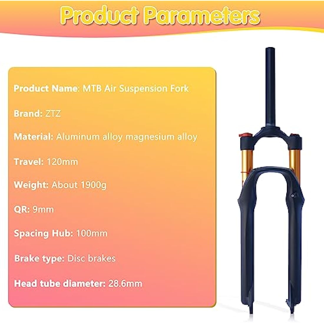 ZTZ Kashima Mountain Bike Front Fork Gas Fork Bicycle Shock Absorber Shoulder Control 26/27.5 32mm Tube Gas Fork