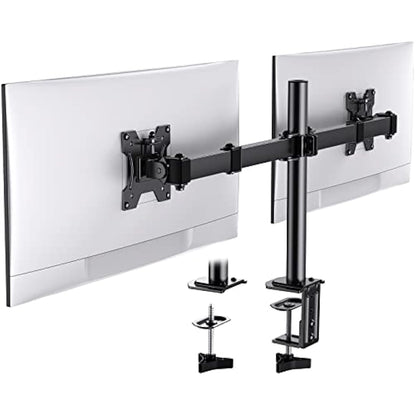 HUANUO Dual Monitor Stand for 13-30 Inch Screens, Adjustable Dual Monitor Arm with Tilt Swivel Rotate,10KG per Arm, Double Computer Sceren Stand Fit 75 100 VESA Mount
