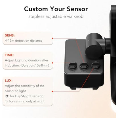 OREiN Motion Sensor Security Light Outdoor, 24W LED Floodlight 2800LM, Warm/Cool White Adjustable, IP65 Waterproof PIR Wall Light, Dusk to Dawn, for Garden, Patio, Yard – Mains Powered