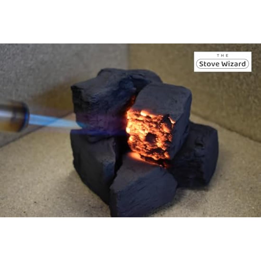 The Stove Wizard Gas Fire Replacement coal 20 Large Square Ceramic Coals Suitable for Gas, Electric, LPG and Bio Ethanol Fires