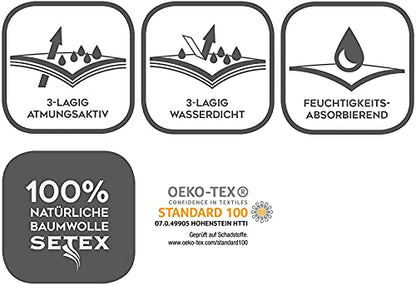 SETEX Waterproof Molleton Mattress Protector 100 x 200 cm, 100% Cotton Mattress Protector, Generation, White