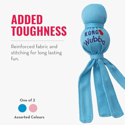 KONG - Wubba Puppy - Nylon Tug of War Dog Toy - For Small Puppy (Assorted Colours)
