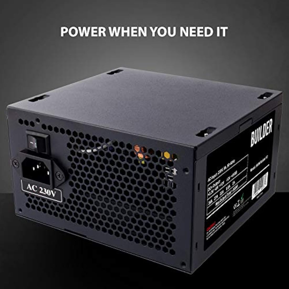 CiT Builder 500W Power Supply, Non Modular, PPFC, 70% Efficiency, 12cm Cooling Fan, An Excellent Entry Level Power Supply, No Power Cable Included | Black