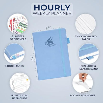 Clever Fox Planner Schedule – Undated Weekly & Monthly Life Planner with Time Slots, Appointment Book & Daily Organizer, A5 (Periwinkle)