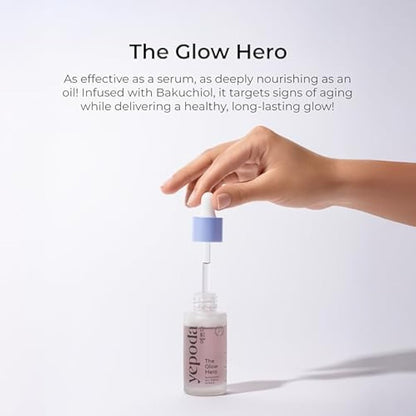 Yepoda The Glow Hero, Oil Serum Hybrid with Bakuchiol, Nourishing & Slow-Aging, Vegan Korean Glow Serum for All Skin Types, 30 ml