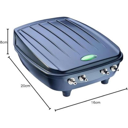 Blagdon Pond Water Oxygenator Kit, 4 Outlet Aeration Air Pump for Medium Ponds up to 4000 litres,Black