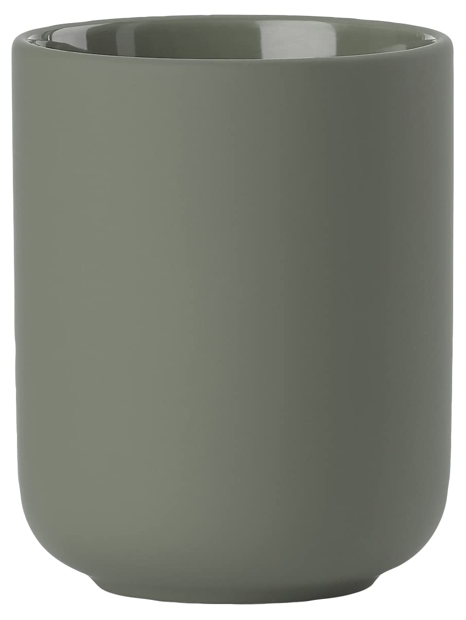 Zone Denmark Ume Toothbrush Cup, 8.5 x 10.5 cm, Olive Green