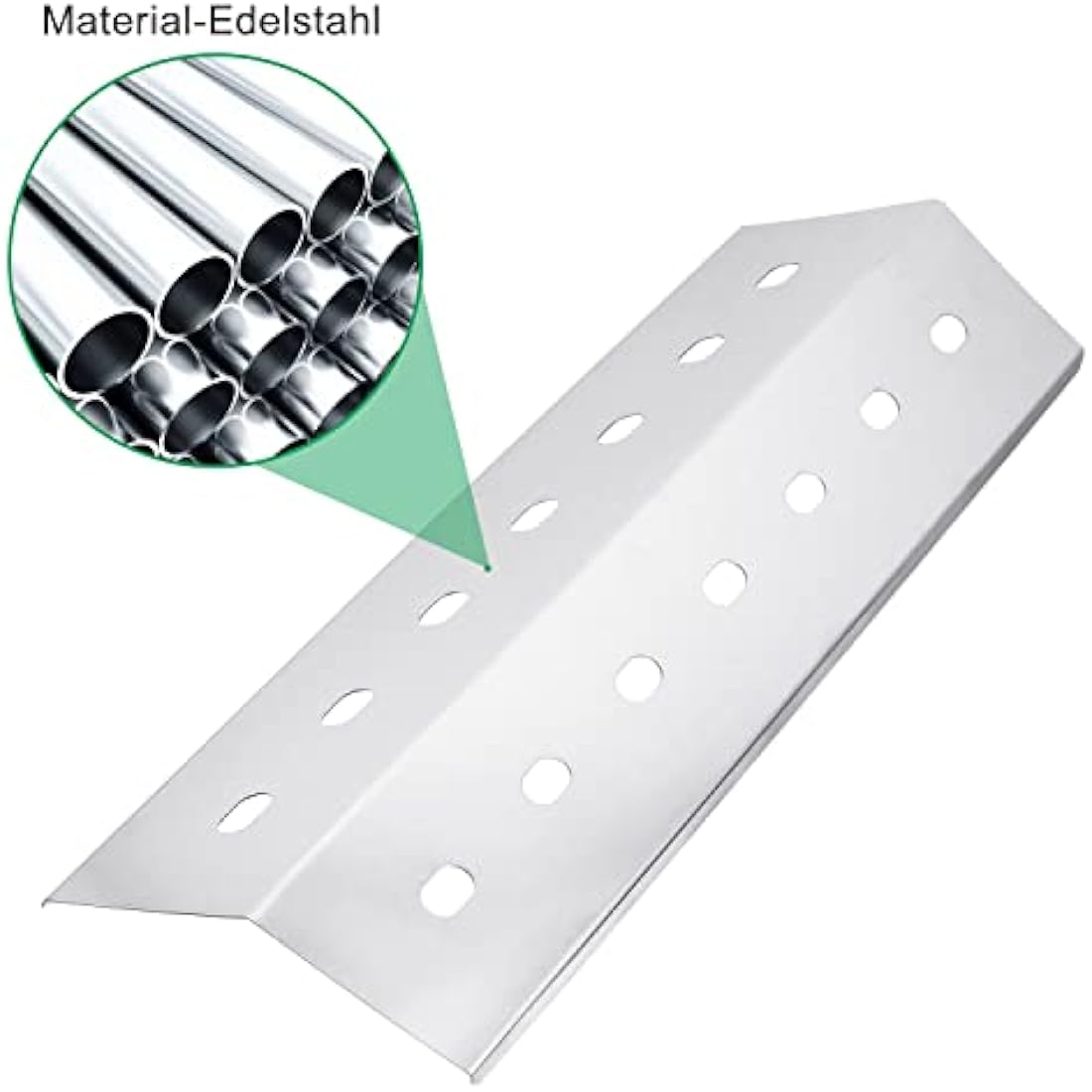 WELL GRILL 2-Pack Stainless Steel Heat Plate, Barbecue Flame Diffuser Tamer for Gas Grill, 41 cm Lx 14 cm W