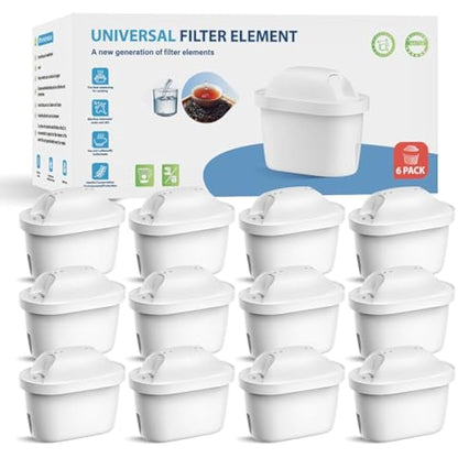WaterJingYi Water Filter Cartridges Compatible with Brita® Maxtra Pro® All-in-1 and Maxtra+® Plus,Replacement for Brita® Marella® Jug Kettle and Tank, Reduce PFAS, PFOA/PFO, 12 Pack