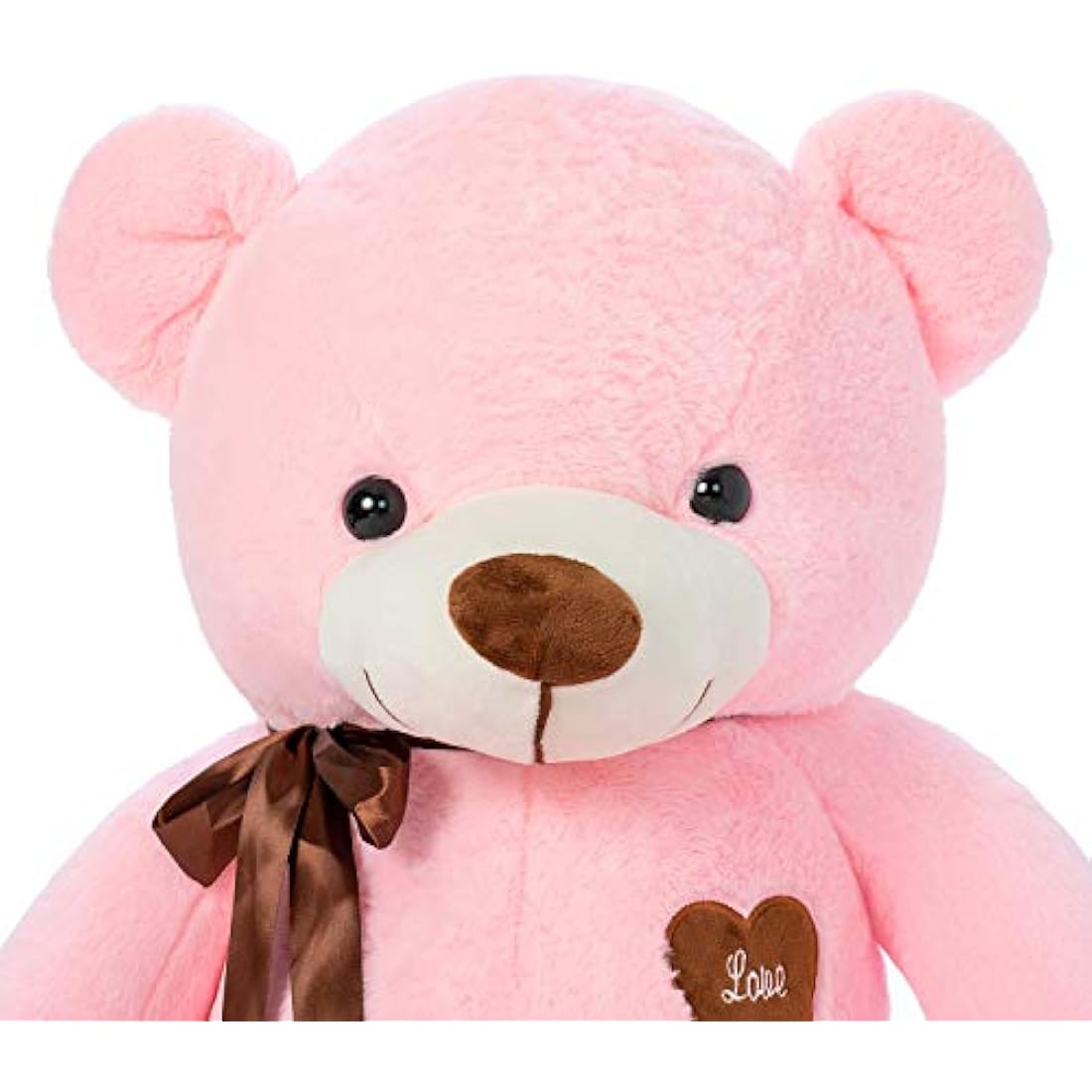 YunNasi Giant Teddy Bear Big Teddy Bear Large Stuffed Animal Toy Plush Teddy Doll With Love Heart and Ribbon (39 Inches/100cm, Pink)