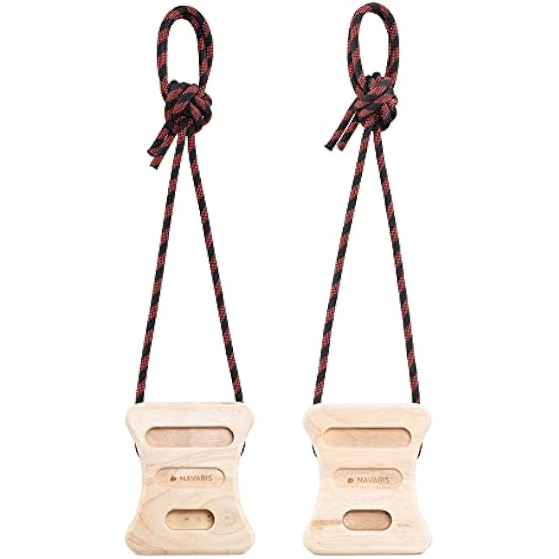 Navaris Rock Climbing Fingerboards - Set of 2x Wooden Hangboard Fingerboard Hanging Block for Training Fingers, Rock Climbers - Bouldering Hang Blocks