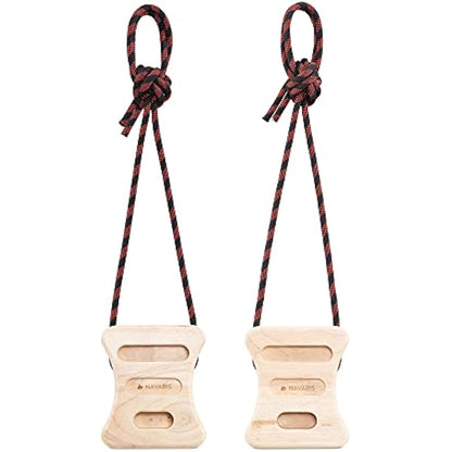 Navaris Rock Climbing Fingerboards - Set of 2x Wooden Hangboard Fingerboard Hanging Block for Training Fingers, Rock Climbers - Bouldering Hang Blocks