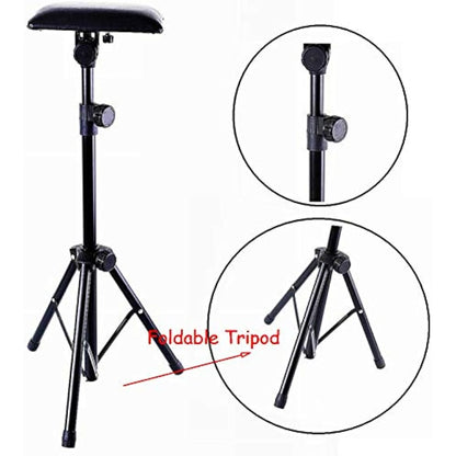 Tattoo Armrest Stand,Foldable Sponge Pad Arm Leg Rest Tripod with Adjustable Height for Tattooing Supplies PVC Leather Chair Stand Armrest for Tattoo Arm Rest