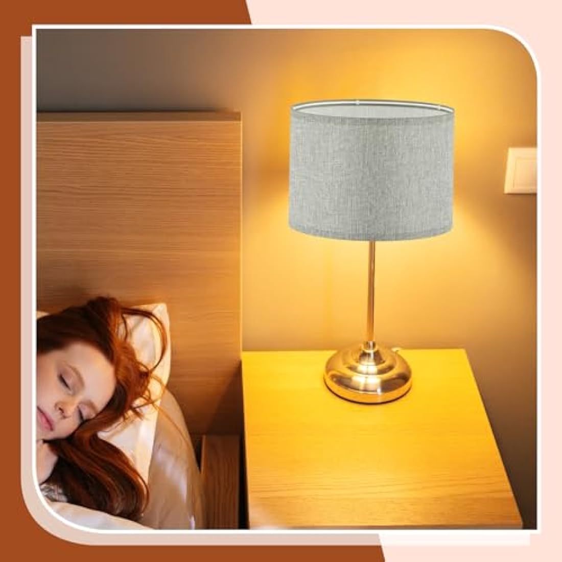 Weewooday 4 Sets Fabric Lampshade with E27 to E14 Adapter Ring Modern Ceiling Pendant Table Drum Light Shade Linen Lamp Shades for Table Bedside Floor Lamp(Grey,10 Inch)