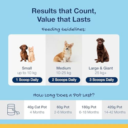 ProDen PlaqueOff Powder for Dogs & Cats, Tartar & Bad Breath Remover with 100% Natural Teeth Plaque Remover 180 g