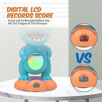 EagleStone Movable Dinosaur Shooting Toys for Boys – Electronic Target Practice with 2 Air Pump Guns, LCD Score Tracker, Sound Effects & 48 Foam Balls, for Kids 5 6 7 8 9