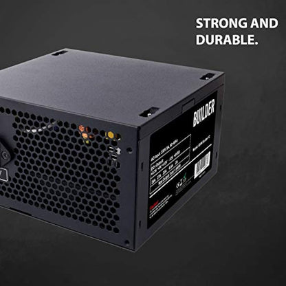 CiT Builder 500W Power Supply, Non Modular, PPFC, 70% Efficiency, 12cm Cooling Fan, An Excellent Entry Level Power Supply, No Power Cable Included | Black