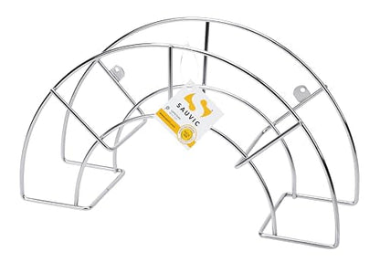 SAUVIC 03303 18/8 Large Stainless Steel Wall Hose Stand - Silver