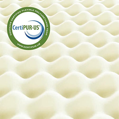 ZINUS 2 Inch Swirl Copper Cooling Memory Foam Mattress Topper/Antimicrobial & Odor Resistant/Airflow Design, Full