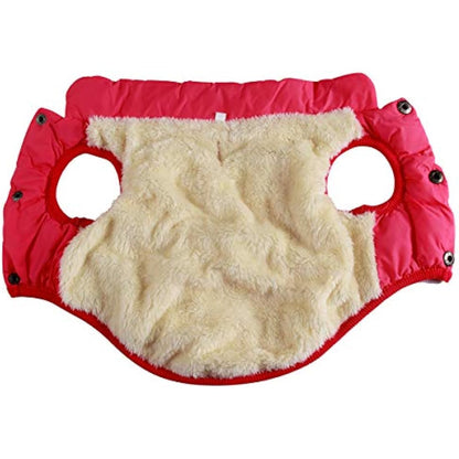 JoyDaog 2 Layers Fleece Lined Super Warm Dog Jacket for Winter Cold Weather,Extra Soft Puppy Vest Windproof Doggie Coat,Pink M