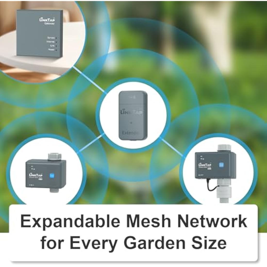 LinkTap G1S Wireless Water Timer & Gateway - Cloud Controlled Smart Tap Hose Timer & App, Remote Irrigation for Garden, Weather Awareness, Manual Control & Digital Lockout, 2 Year Battery Life, IP66