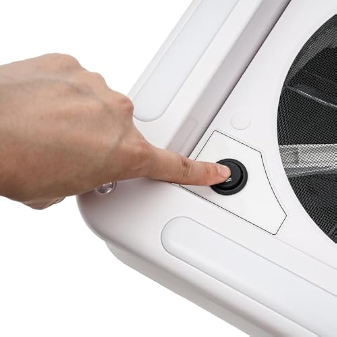 CLEADONG Roof Vent Fan, 12V 5W Universal RV Camper Van Motorhome Caravan Skylight with 4 LED and 6 Speed Gears, Manually Operated Roof Vent for RV Motorhome, White, Black