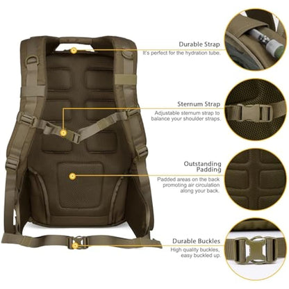 Mardingtop 40L Military Tactical Backpack Practical Rucksack for Men with Molle System Outdoor Hiking Backpack Army Backpack for Hiking, Traveling, Mountaining