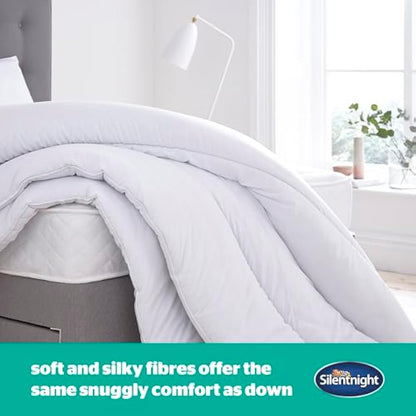 Silentnight Just Like Down 13.5 Tog Double Duvet - Luxury Hotel Winter Warm Thick Heavyweight Duvet Quilt with Soft Silky Down Like Fibres - Machine Washable and Hypoallergenic - Double