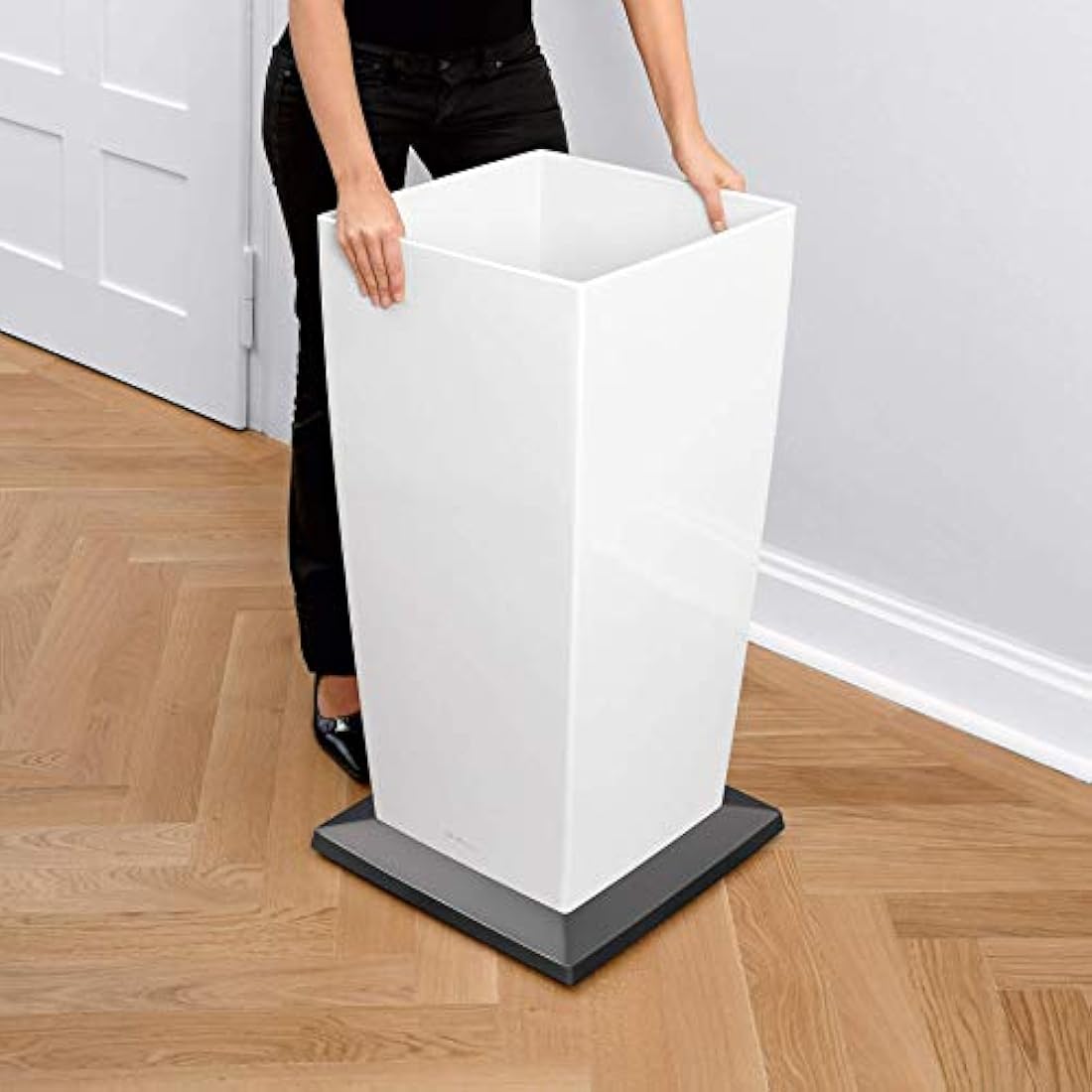 LECHUZA CUBICO Premium 40 taupe high gloss 18215