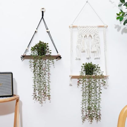 Veryhome 2Pack Artificial Hanging Plants in Potted Eucalyptus Fake Vines Faux Greenery Fake Plants Artificial Eucalyptus Vine in Pot for Wall Room Indoor Outdoor Decoration(Green)