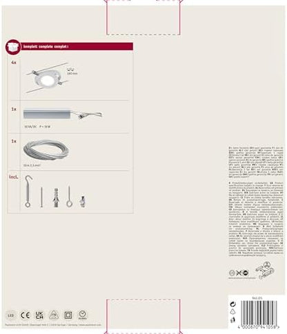 Wire Systems 94105 DC LED Set RoundMac 4x4W White matt 230V/12V DC 30VA Metal
