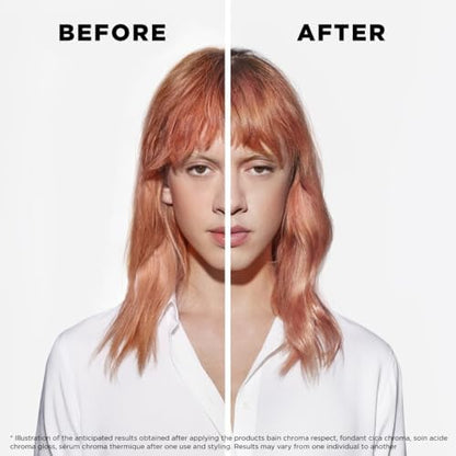 Kérastase Chroma Absolu, Hydrating and Protective Shampoo, Sensitised or Damaged Color-Treated Hair, Fine To Medium, With Glycerin, Amino Acid and Hyaluronic Acid, Bain Chroma Respect